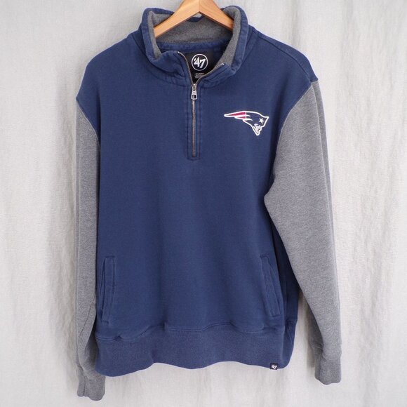 47 New England Patriots Pullover Zip Neck Cotton Sweat Jacket - X-Large - Picture 1 of 9